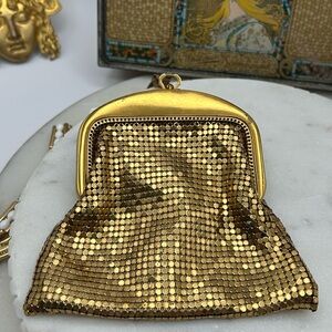 Whiting & Davis signed Gold Mesh Evening Bag with mesh handle